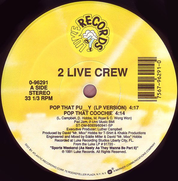 The 2 Live Crew ~ Pop That Pussy (Vinyl) - Djungel & Jazz