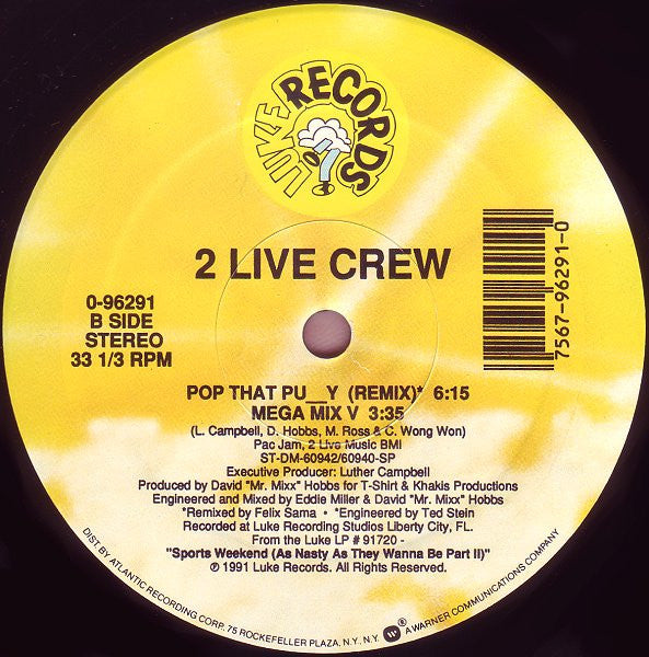 The 2 Live Crew ~ Pop That Pussy (Vinyl) - Djungel & Jazz