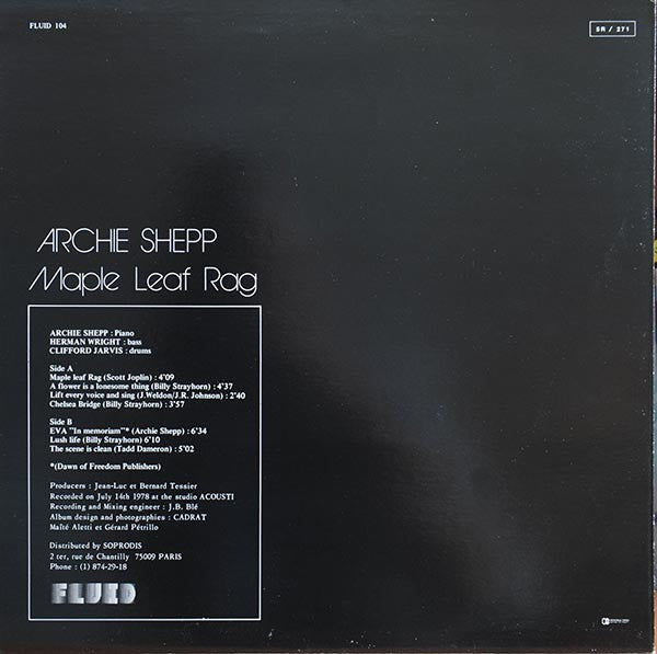 Archie Shepp ~ Maple Leaf Rag (Vinyl) - Djungel & Jazz