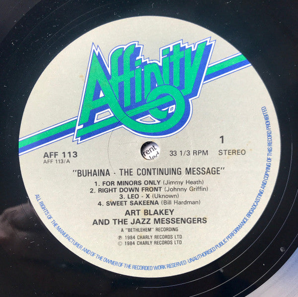 Art Blakey & The Jazz Messengers ~ Buhaina - The Continuing Message (Vinyl) - Djungel & Jazz