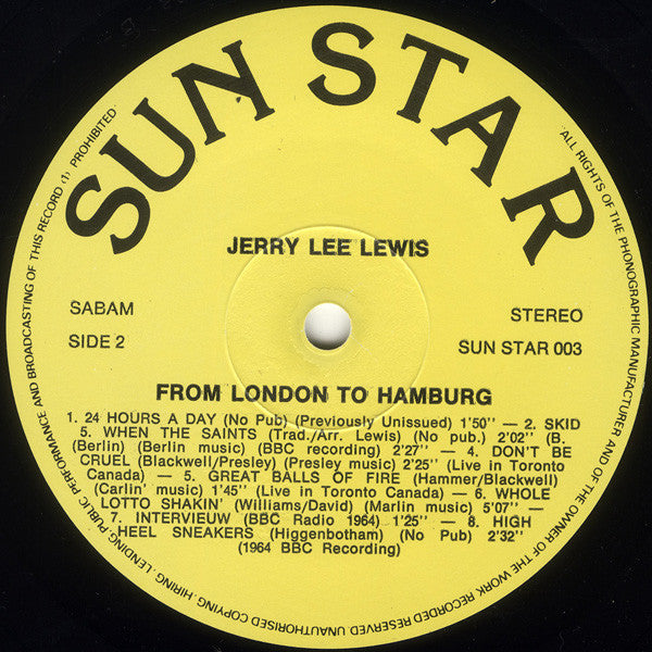Jerry Lee Lewis : From London To Hamburg (LP, Unofficial)