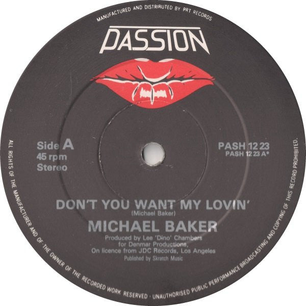 Michael Baker (2) : Don't You Want My Lovin' (12")