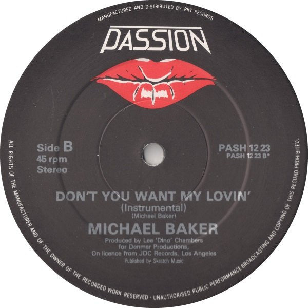 Michael Baker (2) : Don't You Want My Lovin' (12")