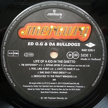 Ed O.G & Da Bulldogs ~ Life Of A Kid In The Ghetto (Vinyl) - Djungel & Jazz