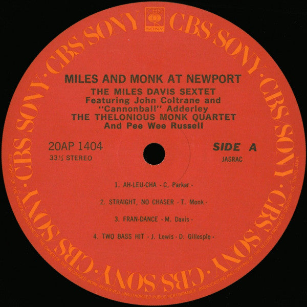 The Miles Davis Sextet & The Thelonious Monk Quartet ~ Miles & Monk At Newport (Vinyl) - Djungel & Jazz