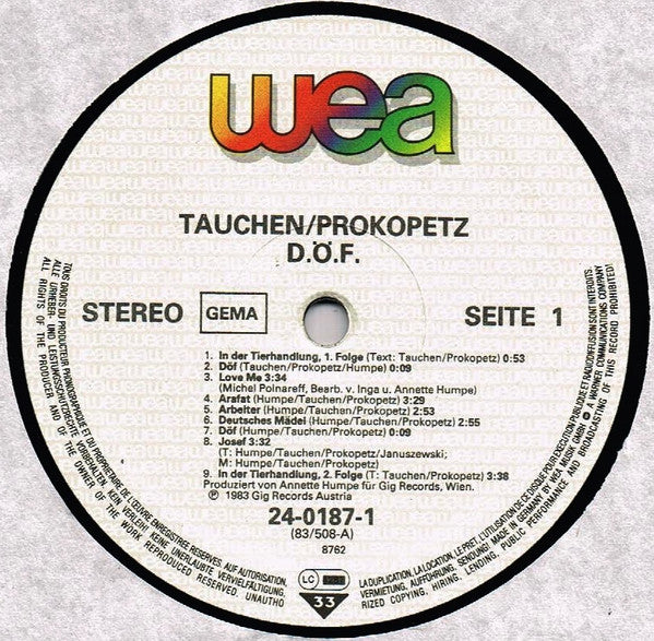 Tauchen - Prokopetz ~ DÖF (Vinyl) - Djungel & Jazz