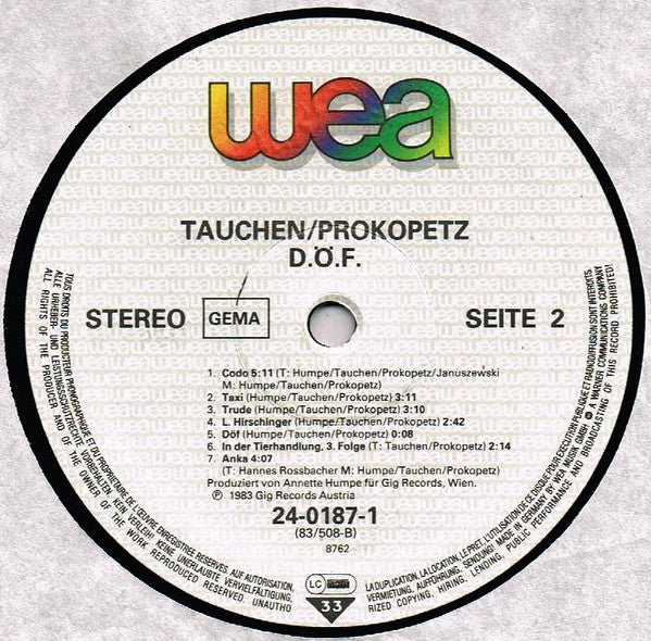 Tauchen - Prokopetz ~ DÖF (Vinyl) - Djungel & Jazz