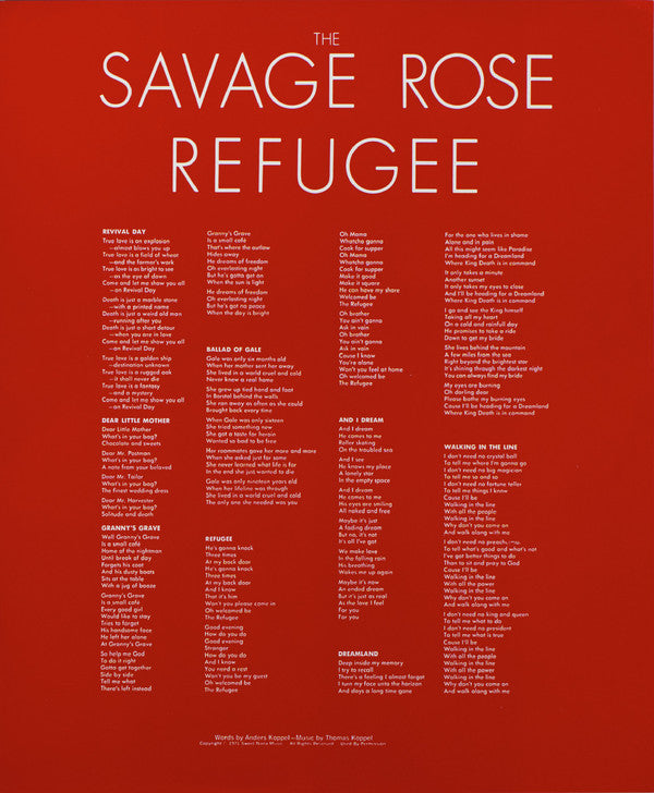 The Savage Rose ~ Refugee (Vinyl) - Djungel & Jazz