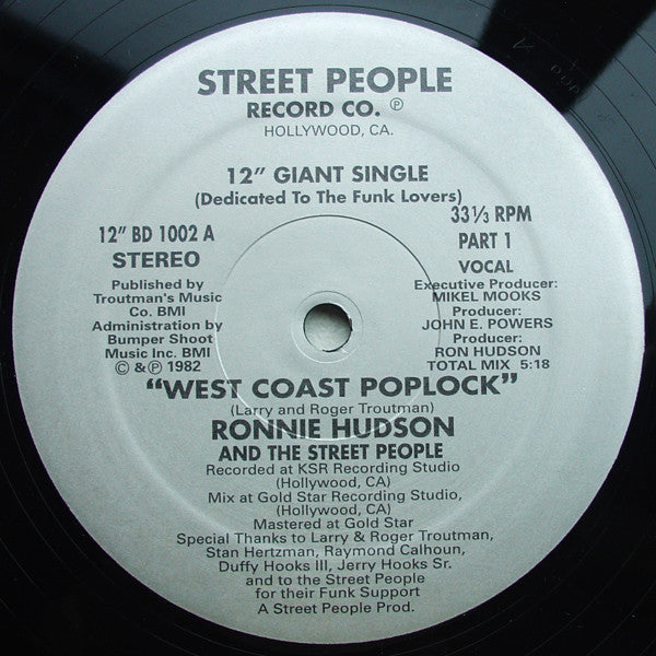 Ronnie Hudson And The Street People* : West Coast Poplock (12", Single, RE)