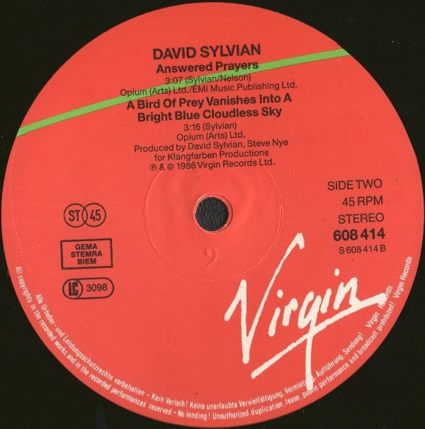 David Sylvian ~ A Little Girl Dreams Of Taking The Veil (Vinyl) - Djungel & Jazz