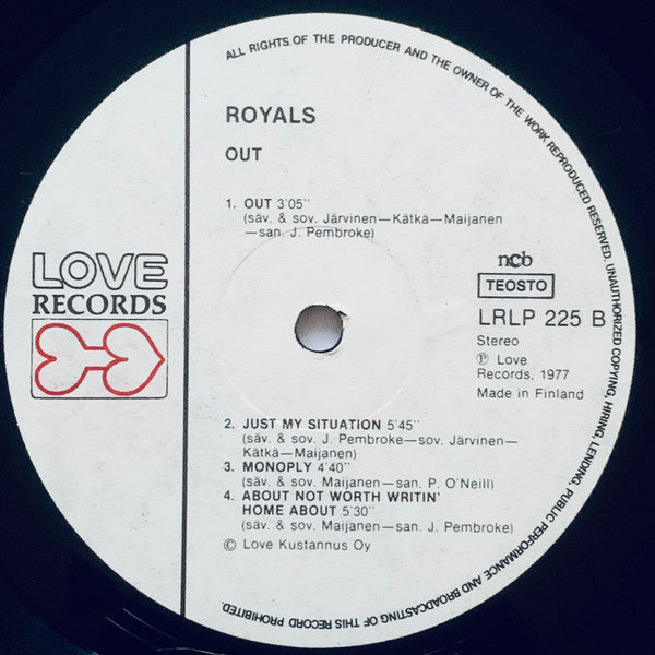 Royals ~ Out (Vinyl) - Djungel & Jazz