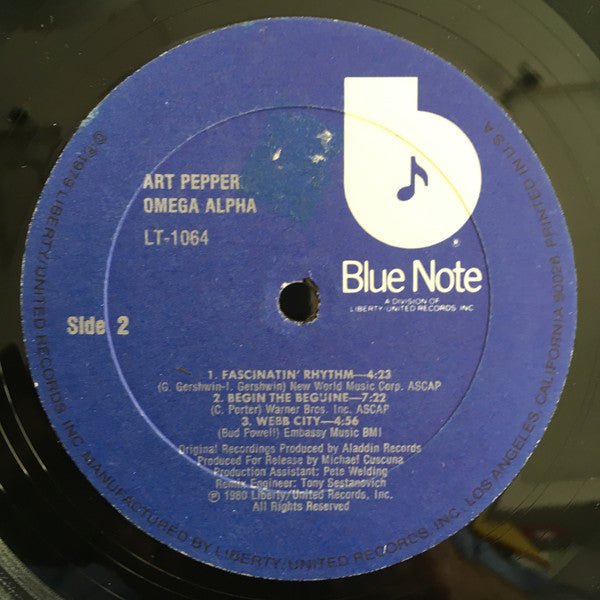 Art Pepper : Omega Alpha (LP, Album, Comp)