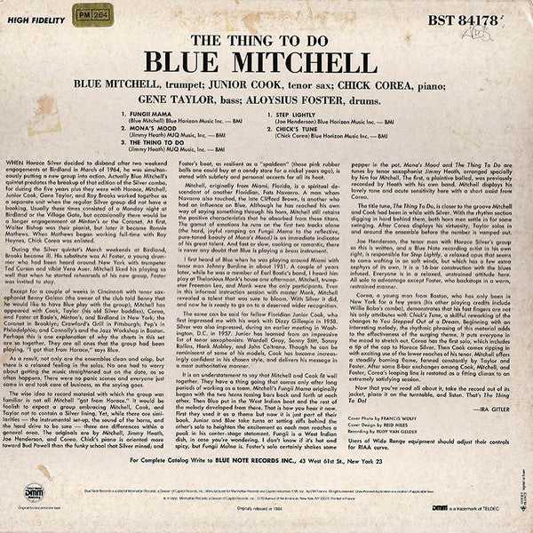 Blue Mitchell ~ The Thing To Do (Vinyl) - Djungel & Jazz