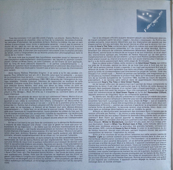 Sonny Rollins ~ The Alternative Rollins (Vinyl) - Djungel & Jazz