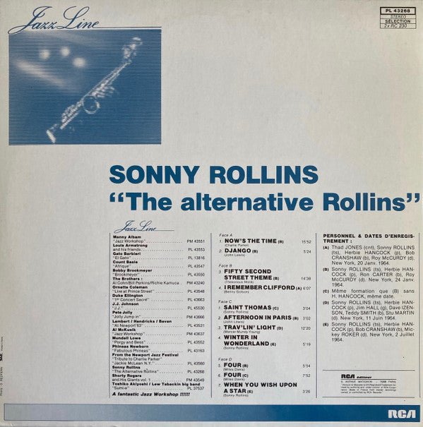 Sonny Rollins ~ The Alternative Rollins (Vinyl) - Djungel & Jazz
