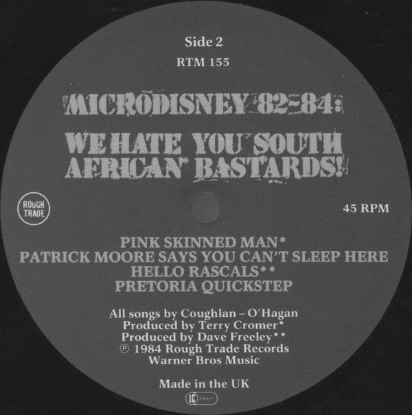 Microdisney : 82-84: We Hate You South African Bastards! (LP, MiniAlbum, Comp, M/Print)