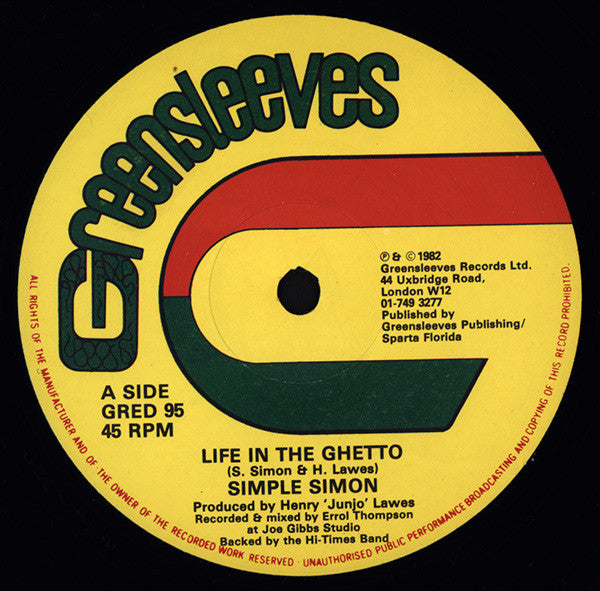 Simple Simon : Life In The Ghetto (12")