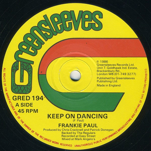 Frankie Paul : Keep On Dancing (12")