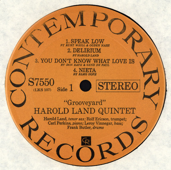 Harold Land Quintet ~ Grooveyard (Vinyl) - Djungel & Jazz