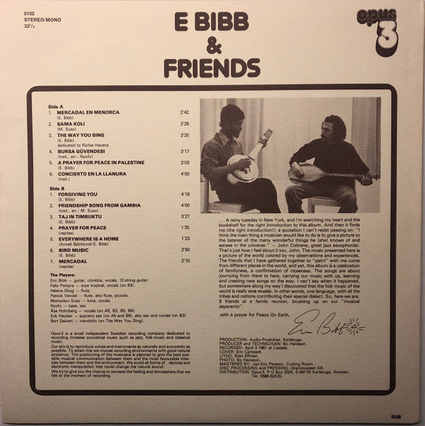 E Bibb ~ E Bibb & Friends (Vinyl) - Djungel & Jazz