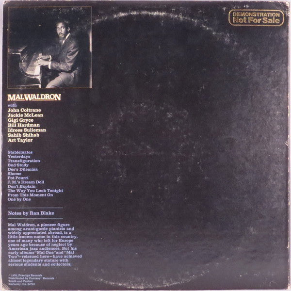Mal Waldron ~ One And Two (Vinyl) - Djungel & Jazz