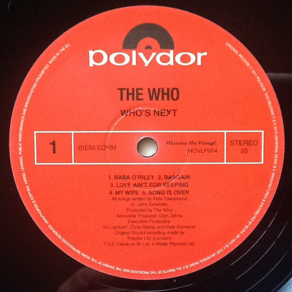 The Who ~ Who's Next (Vinyl) - Djungel & Jazz