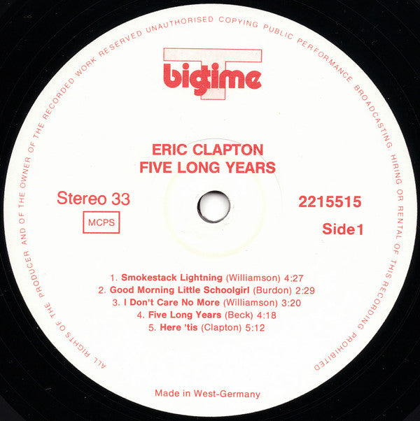 Eric Clapton ~ Five Long Years (Vinyl) - Djungel & Jazz