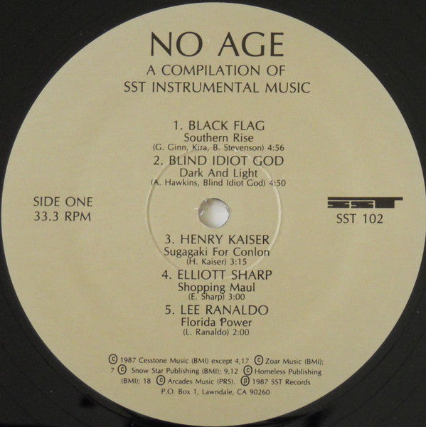 Various ~ No Age - A Compilation Of SST Instrumental Music (Vinyl) - Djungel & Jazz