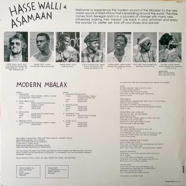 Hasse Walli & Asamaan ~ Modern Mbalax (Vinyl) - Djungel & Jazz