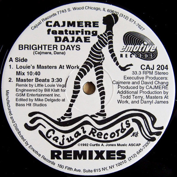 Cajmere Featuring Dajae ~ Brighter Days (Remixes) (Vinyl) - Djungel & Jazz