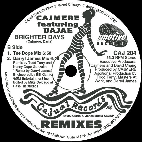 Cajmere Featuring Dajae ~ Brighter Days (Remixes) (Vinyl) - Djungel & Jazz