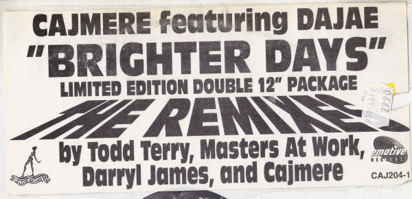 Cajmere Featuring Dajae ~ Brighter Days (Remixes) (Vinyl) - Djungel & Jazz