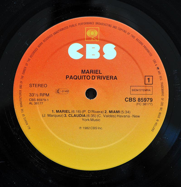 Paquito D'Rivera : Mariel (LP, Album)