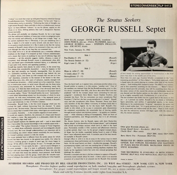 George Russell Septet : The Stratus Seekers (LP, Album)