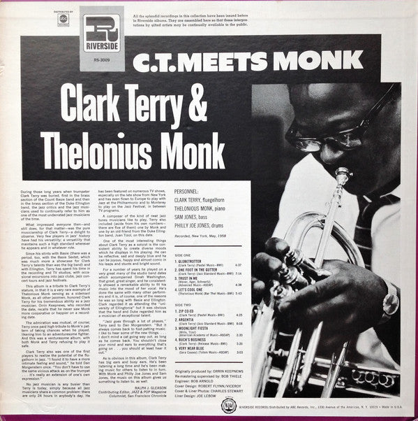 Clark Terry And Thelonious Monk ~ C.T. Meets Monk (Vinyl) - Djungel & Jazz