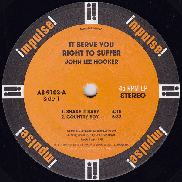 John Lee Hooker ~ It Serve You Right To Suffer (Vinyl) - Djungel & Jazz