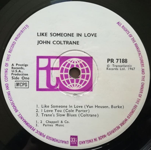 John Coltrane ~ Like Someone In Love (Vinyl) - Djungel & Jazz