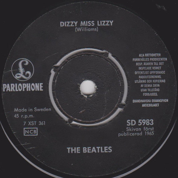 The Beatles ~ Dizzy Miss Lizzy / Yesterday (Vinyl) - Djungel & Jazz