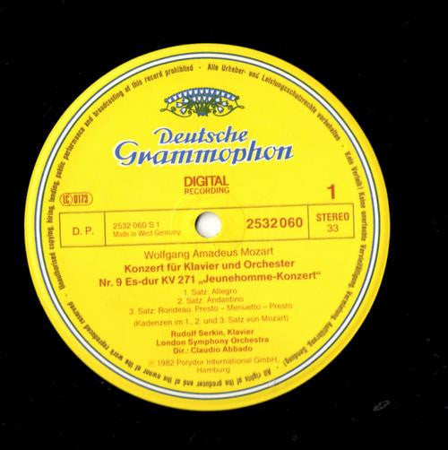 Wolfgang Amadeus Mozart, London Symphony Orchestra, Rudolf Serkin ∙ Claudio Abbado ~ Klavierkonzerte = Piano Concertos Nos. 9 & 17 (Vinyl) - Djungel & Jazz