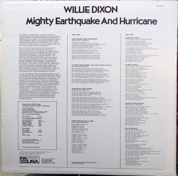 Willie Dixon ~ Mighty Earthquake And Hurricane (Vinyl) - Djungel & Jazz