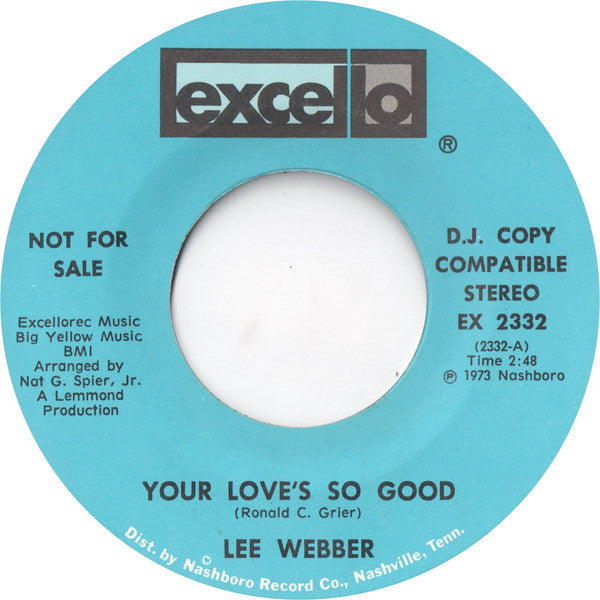 Lee Webber ~ Your Love's So Good (Vinyl) - Djungel & Jazz