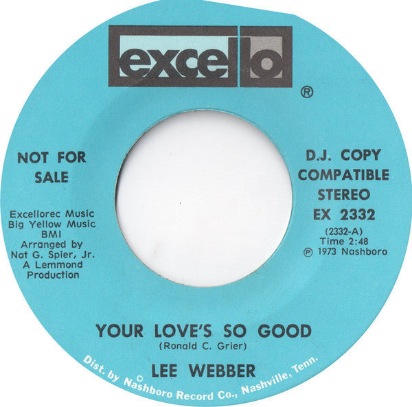 Lee Webber ~ Your Love's So Good (Vinyl) - Djungel & Jazz
