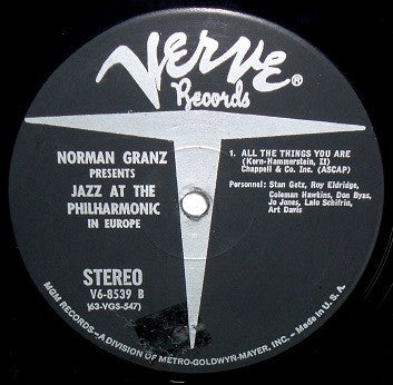 Various ~ Jazz At The Philharmonic In Europe (Vinyl) - Djungel & Jazz