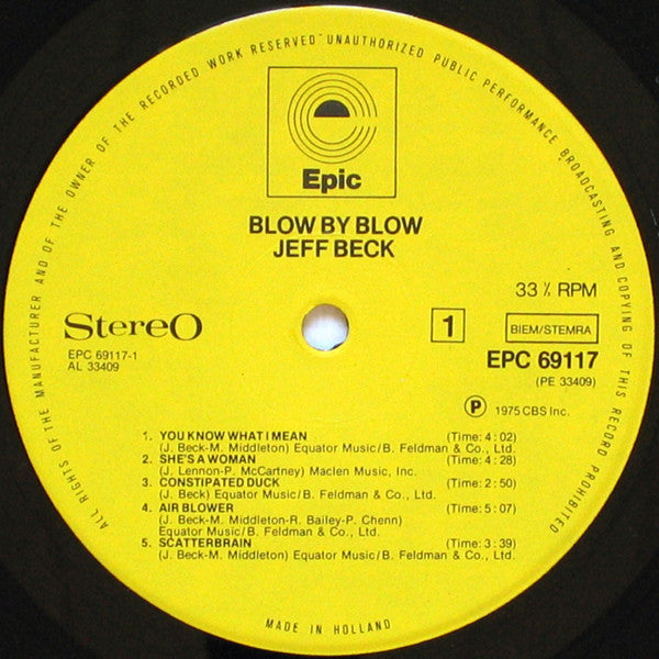 Jeff Beck ~ Blow By Blow (Vinyl) - Djungel & Jazz