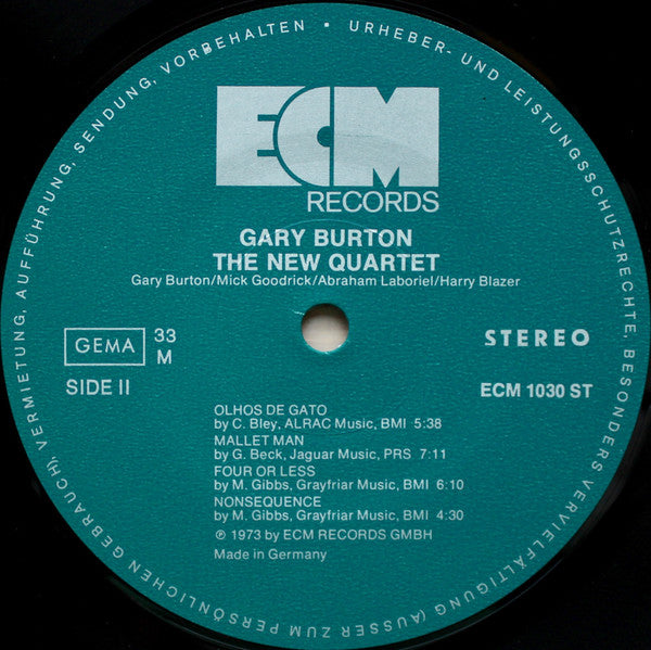 Gary Burton ~ The New Quartet (Vinyl) - Djungel & Jazz