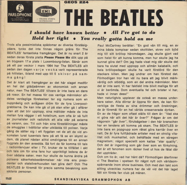 The Beatles ~ I Should Have Known Better (Vinyl) - Djungel & Jazz