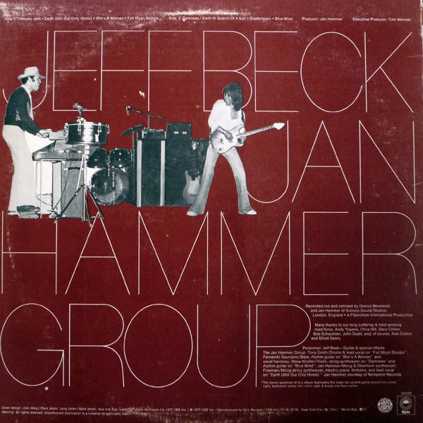 Jeff Beck With The Jan Hammer Group ~ Live (Vinyl) - Djungel & Jazz