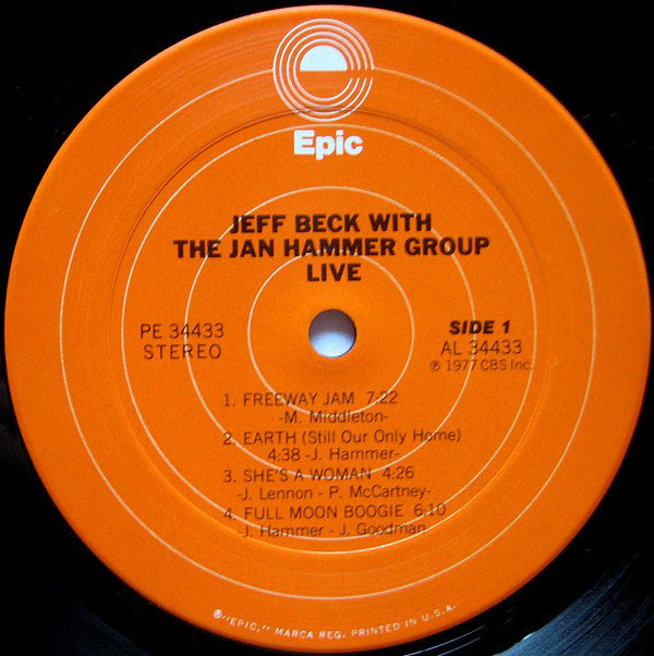 Jeff Beck With The Jan Hammer Group ~ Live (Vinyl) - Djungel & Jazz