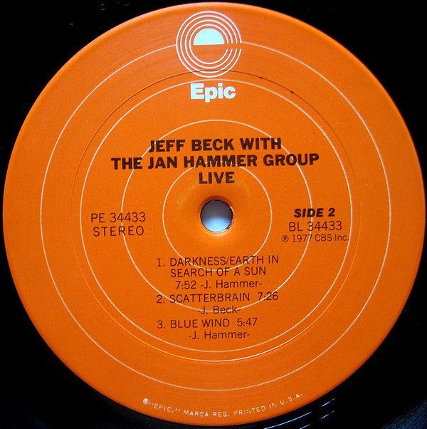 Jeff Beck With The Jan Hammer Group ~ Live (Vinyl) - Djungel & Jazz