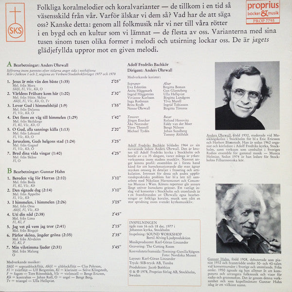 Adolf Fredriks Bachkör ~ Kör i folkton (Vinyl) - Djungel & Jazz